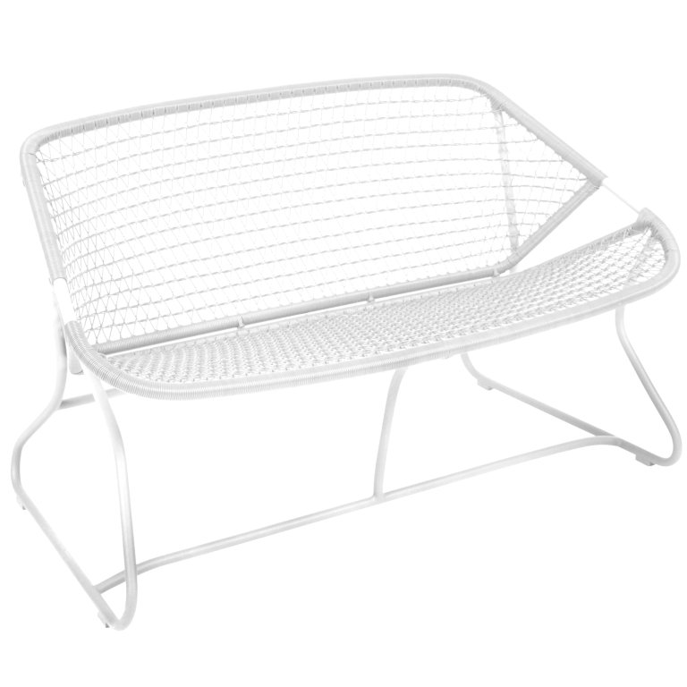 Fermob Sixties tuinbank onderstel Cotton White, zitting Cotton White