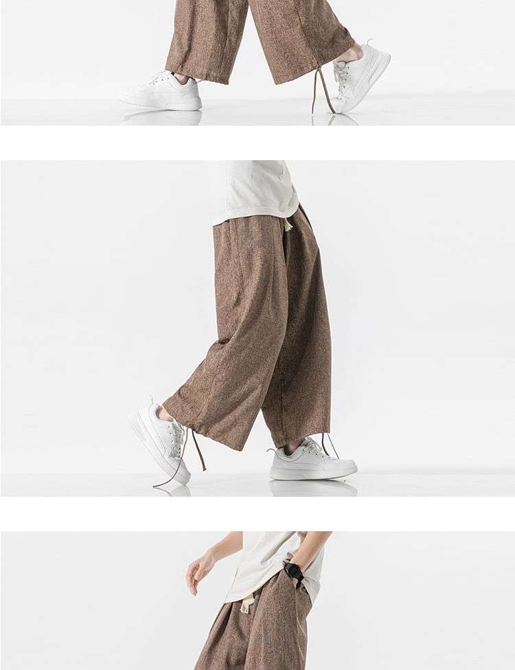 Bay Go Mall - Cropped broek met wijde pijpen en trekkoord in de taille