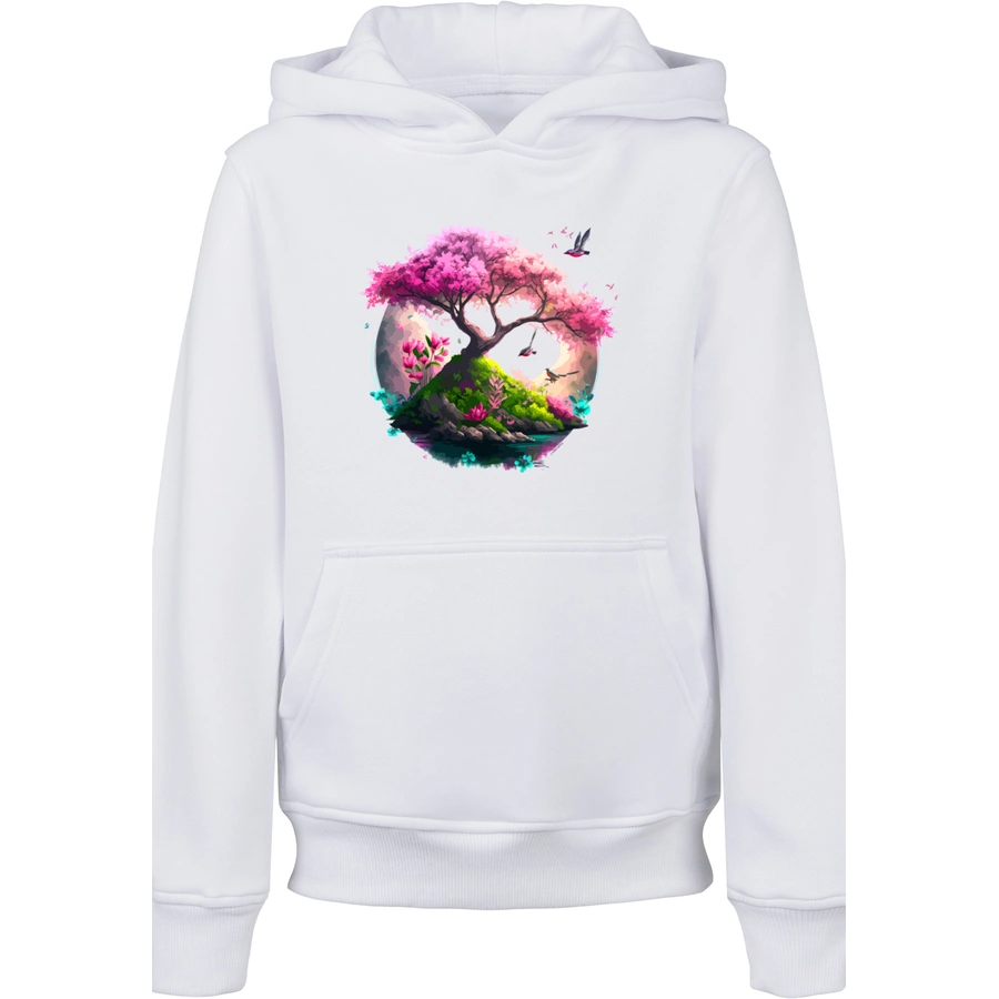 F4NT4STIC Hoodie Kirschblüten Baum weiß