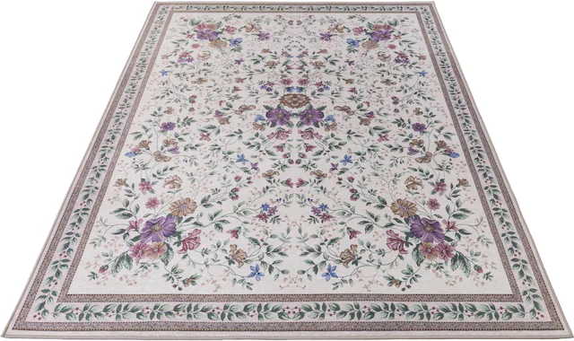Gino Falcone Orientteppich »Viola GF045« rechteckig 3 mm Höhe in Pastell Farben, ideal im Wohnzimmer & Schlafzimmer