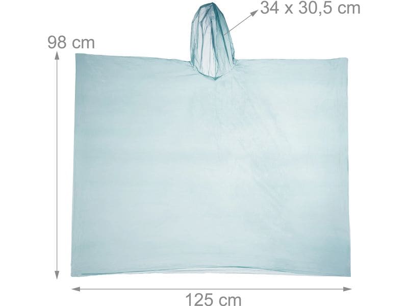 relaxdays Regenponcho 20 Stück, Grün Regenschutz