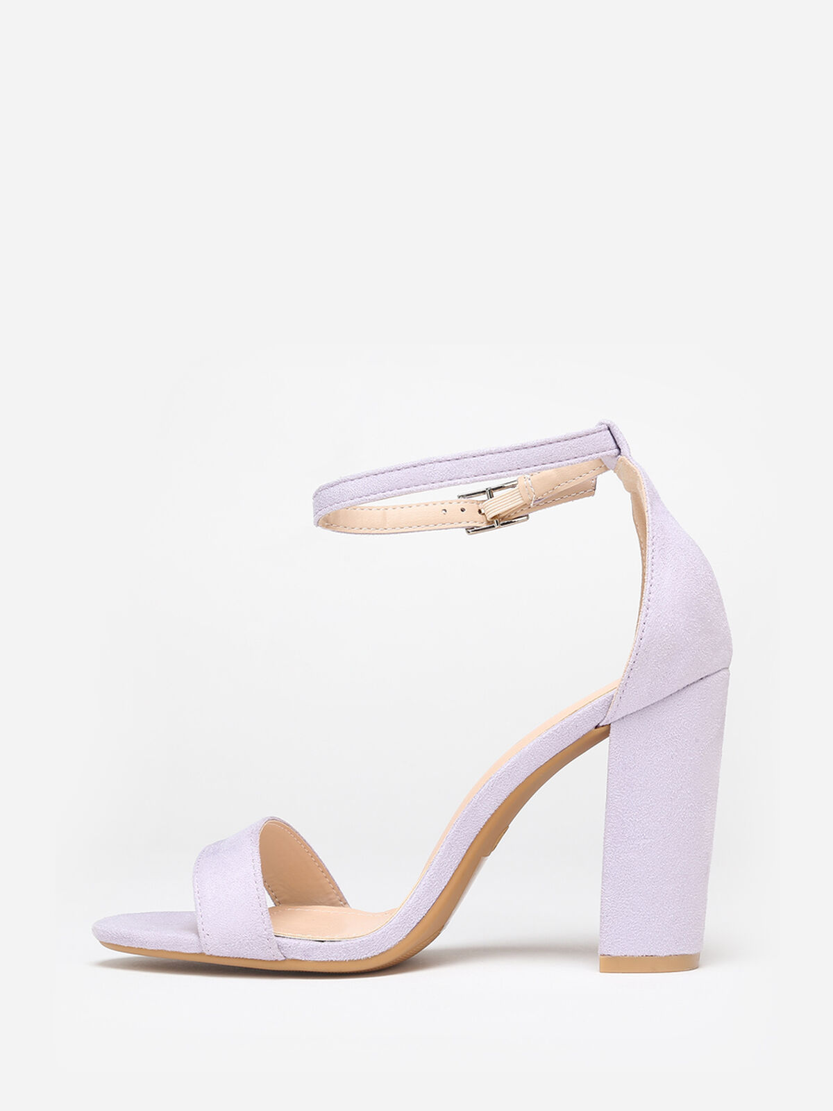 Sandales en suédine à talon carré- Violet