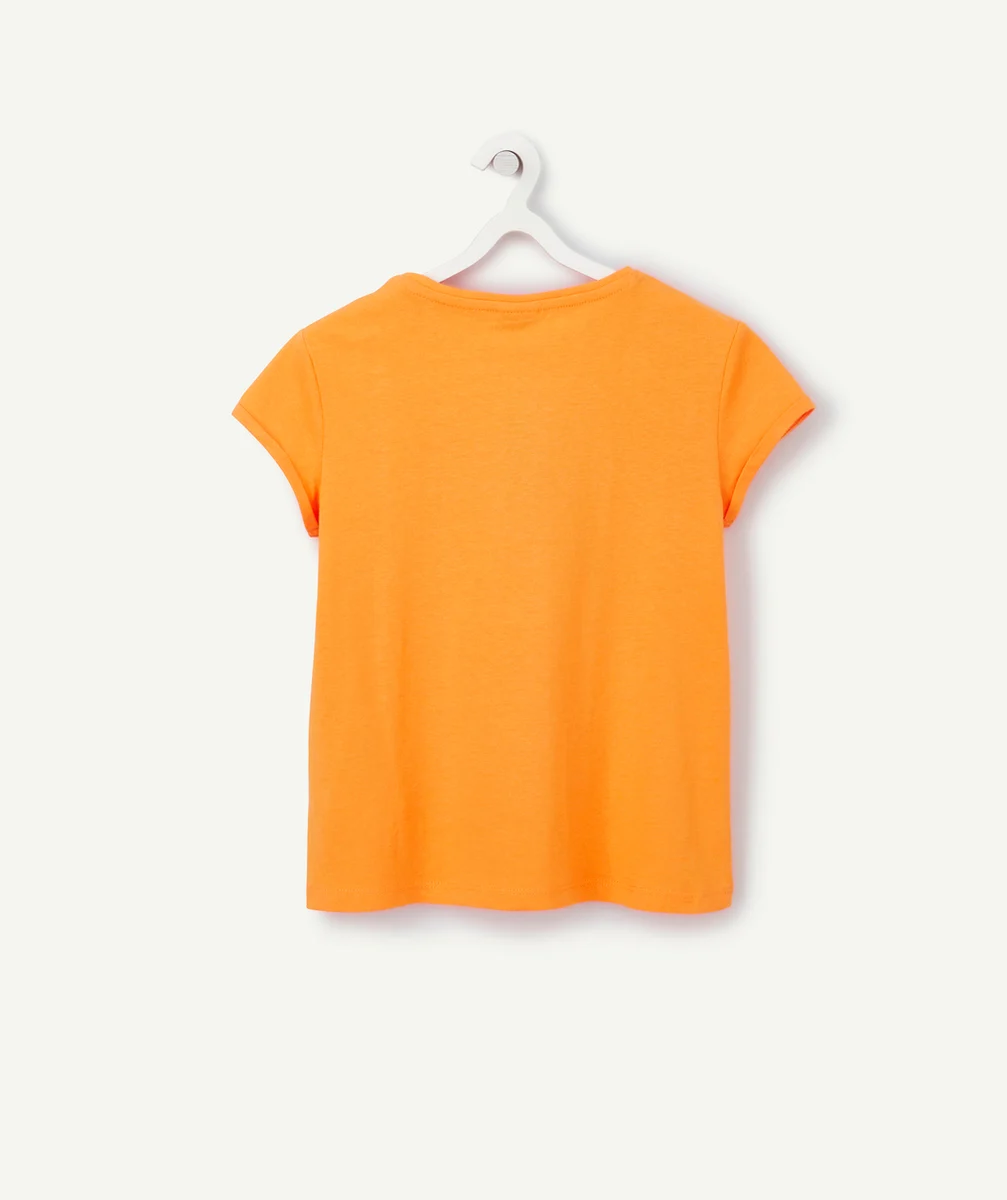 T-SHIRT FILLE EN COTON BIO ORANGE