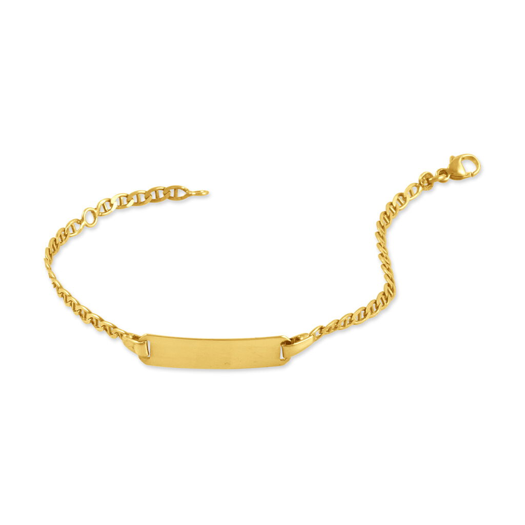Bracelet Identité Fanelia Maille Marine Or Jaune