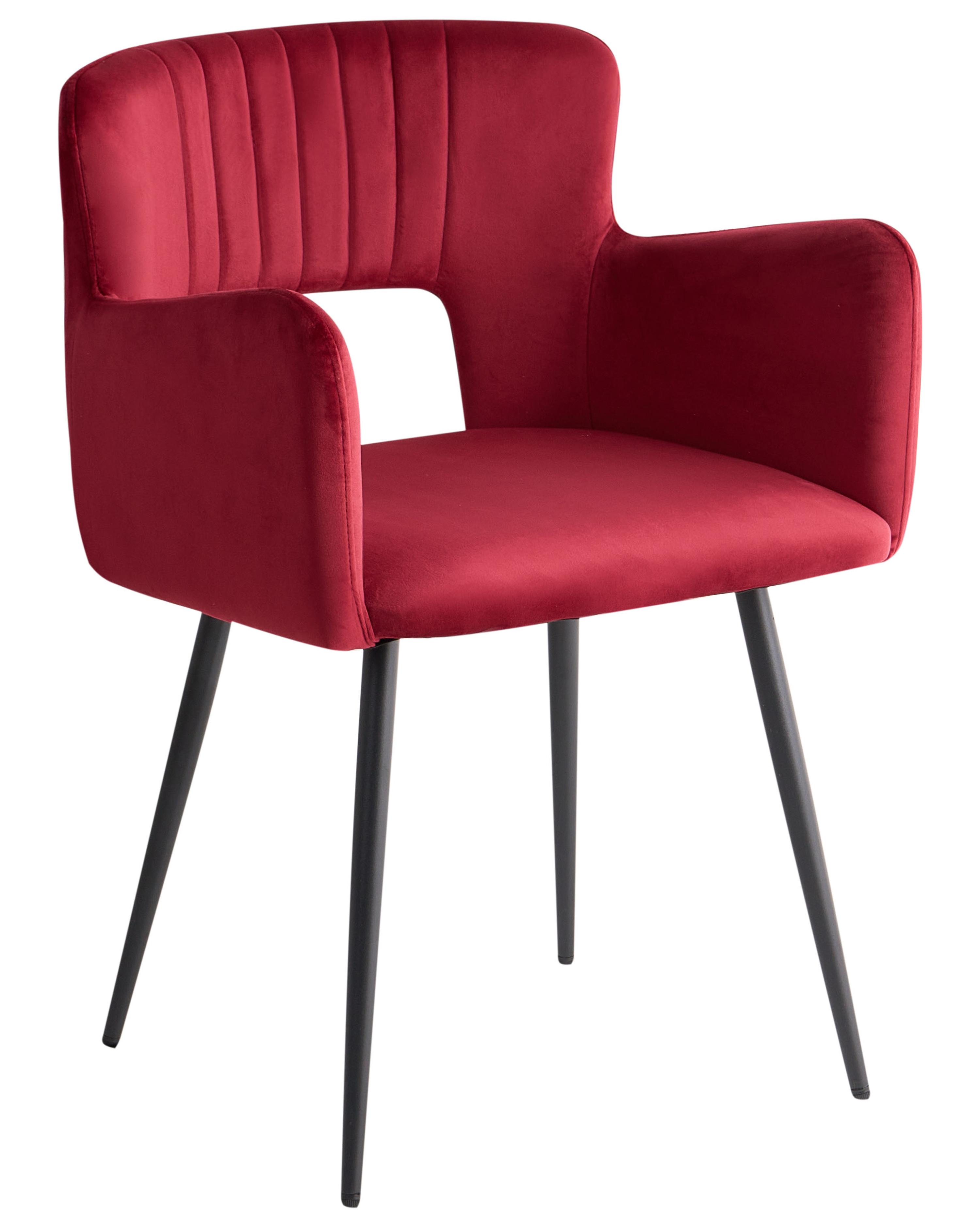 Set van 2 eetkamerstoelen SANILAC Fluweel Donkerrood