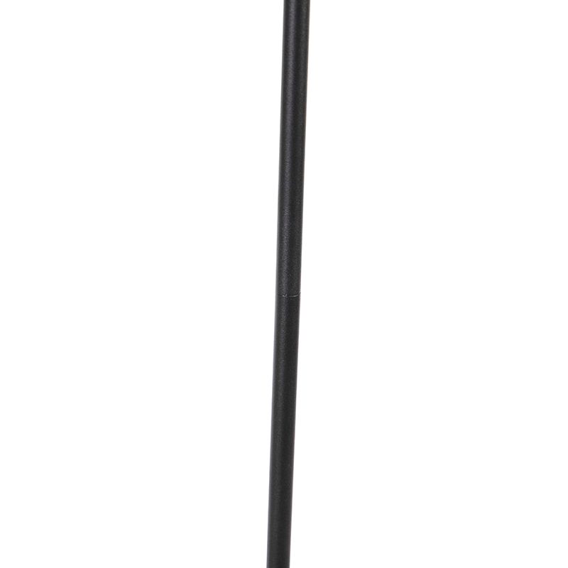 Design vloerlamp zwart met amber glas - Qara