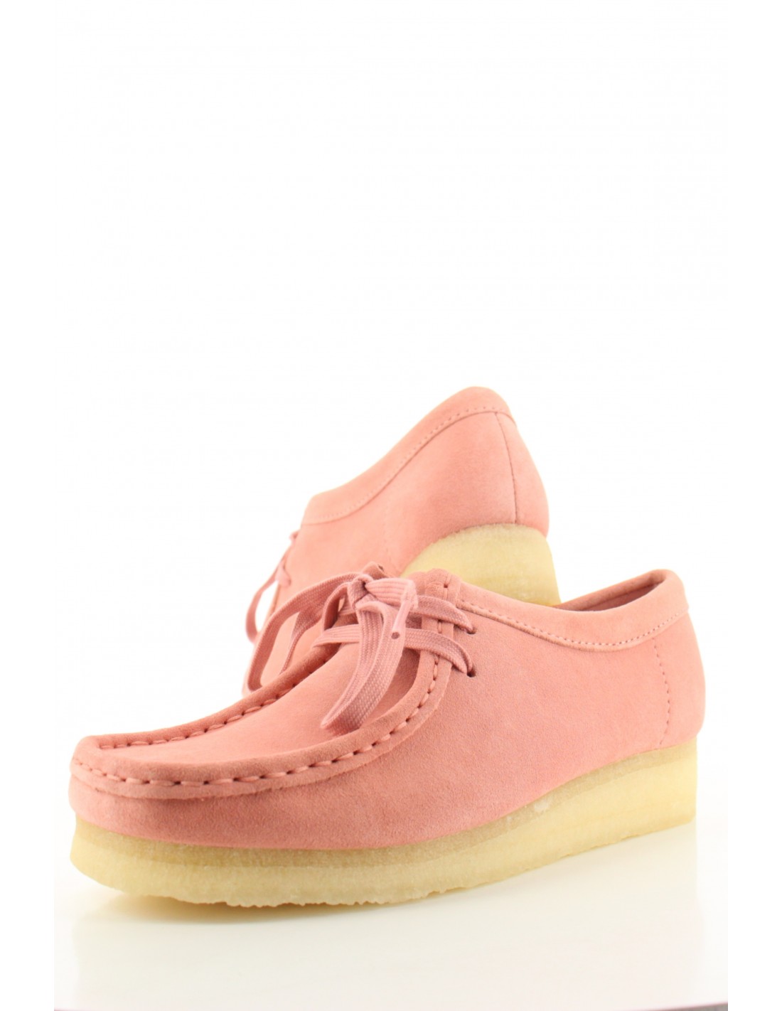 clarks Derbies Femme Wallabee Blush Pink Suede Daim