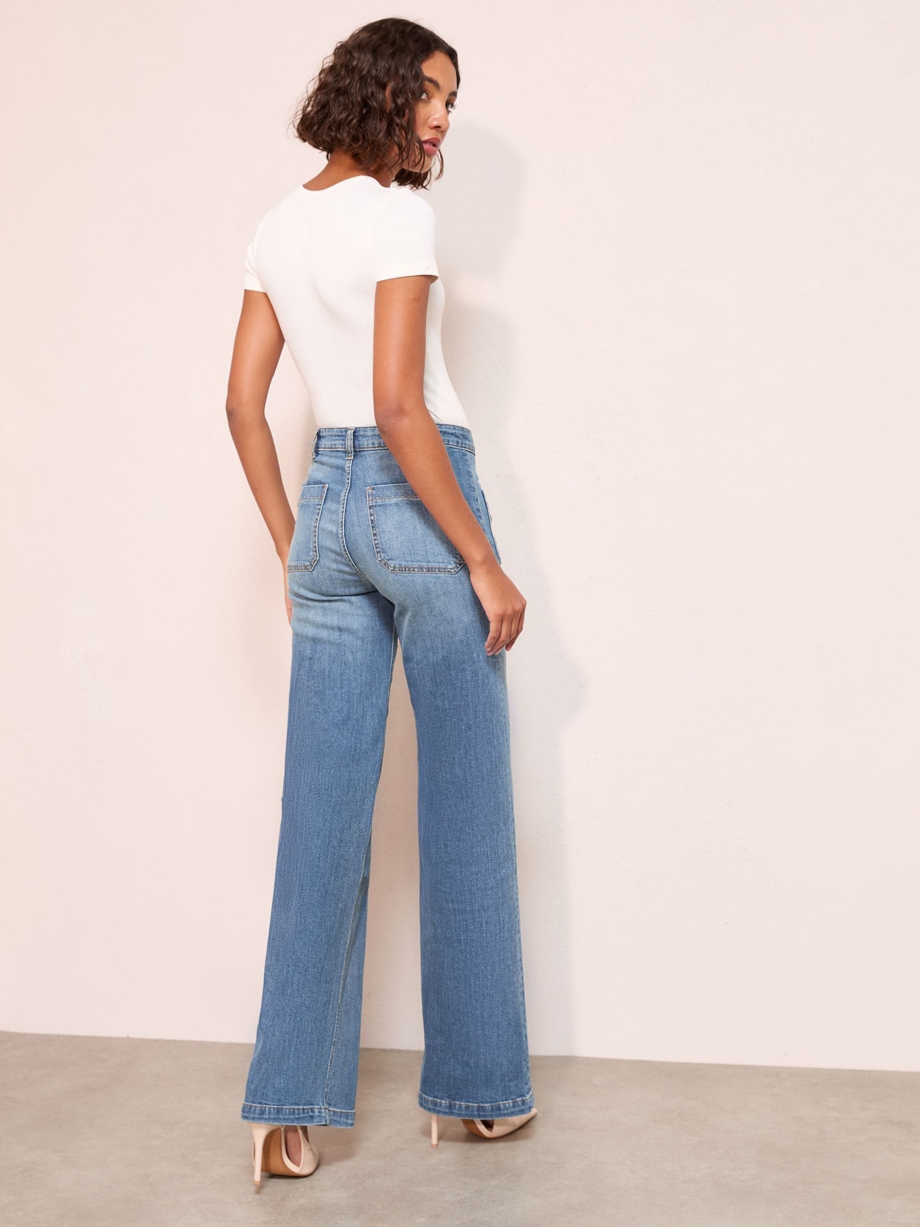 Denim vintage - Friends Like These X Lucy Mecklenburgh alledaagse jeans met wijde pijpen