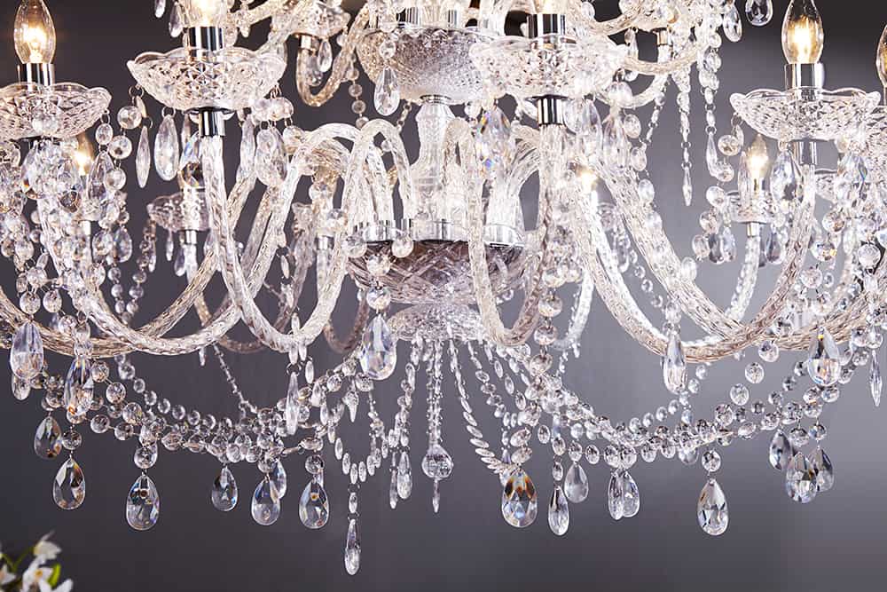 Design Kronleuchter CRYSTAL XXL 120cm klar Acryl 30-armig Kristall-Lampe