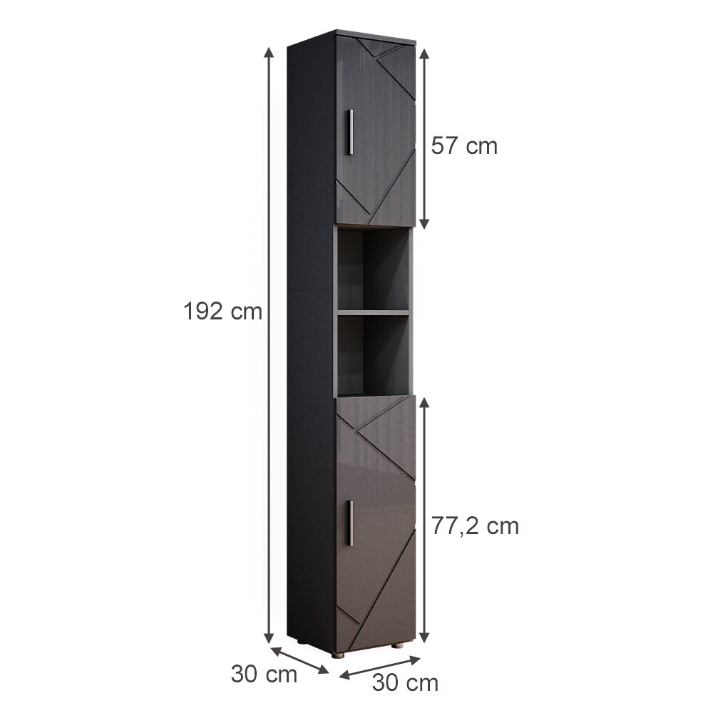 Vicco Badschrank Hochschrank Badezimmerschrank Irma Anthrazit Badregal 6 Fächer
