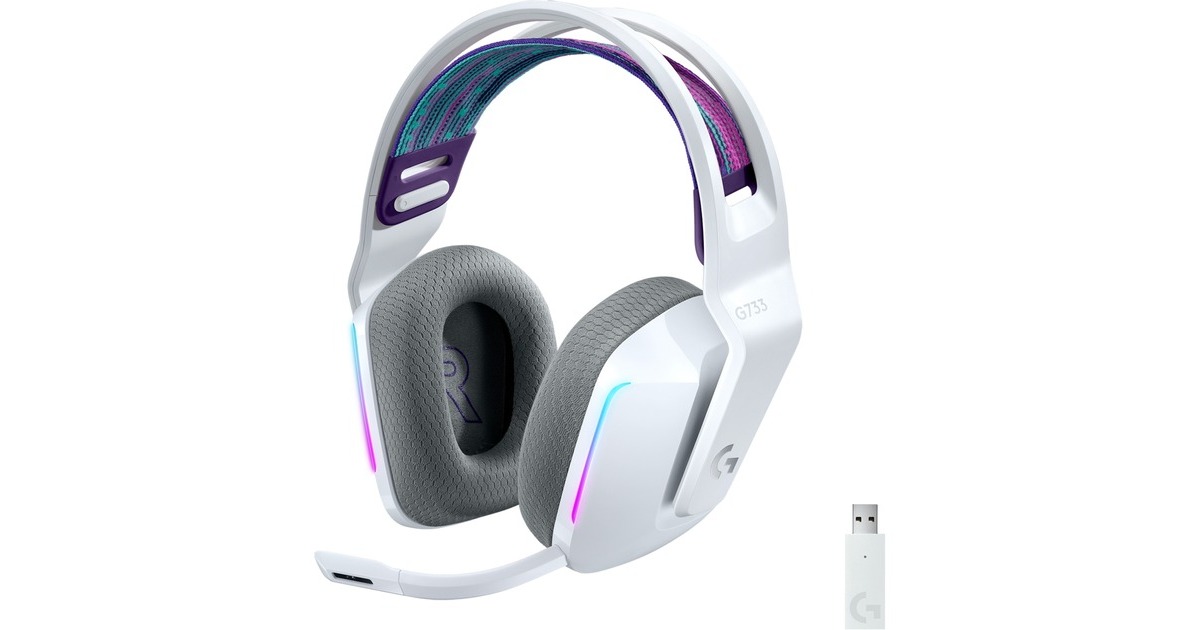 LogitechG733 LIGHTSPEED Wireless RGB  over-ear gaming headset  (Wit, PC, PlayStation 4)