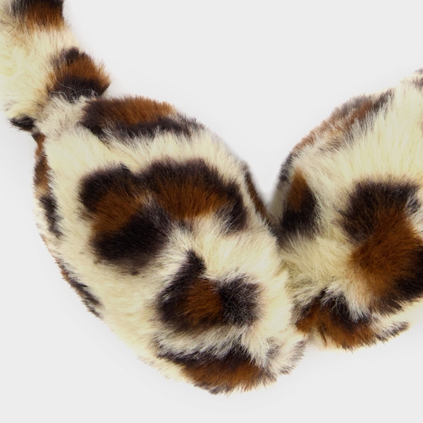Meisjes oorwarmers met luipaardprint