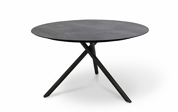 Table de jardin Pilat en aluminium coloris gris anthracite Ø.129 x H.75 cm