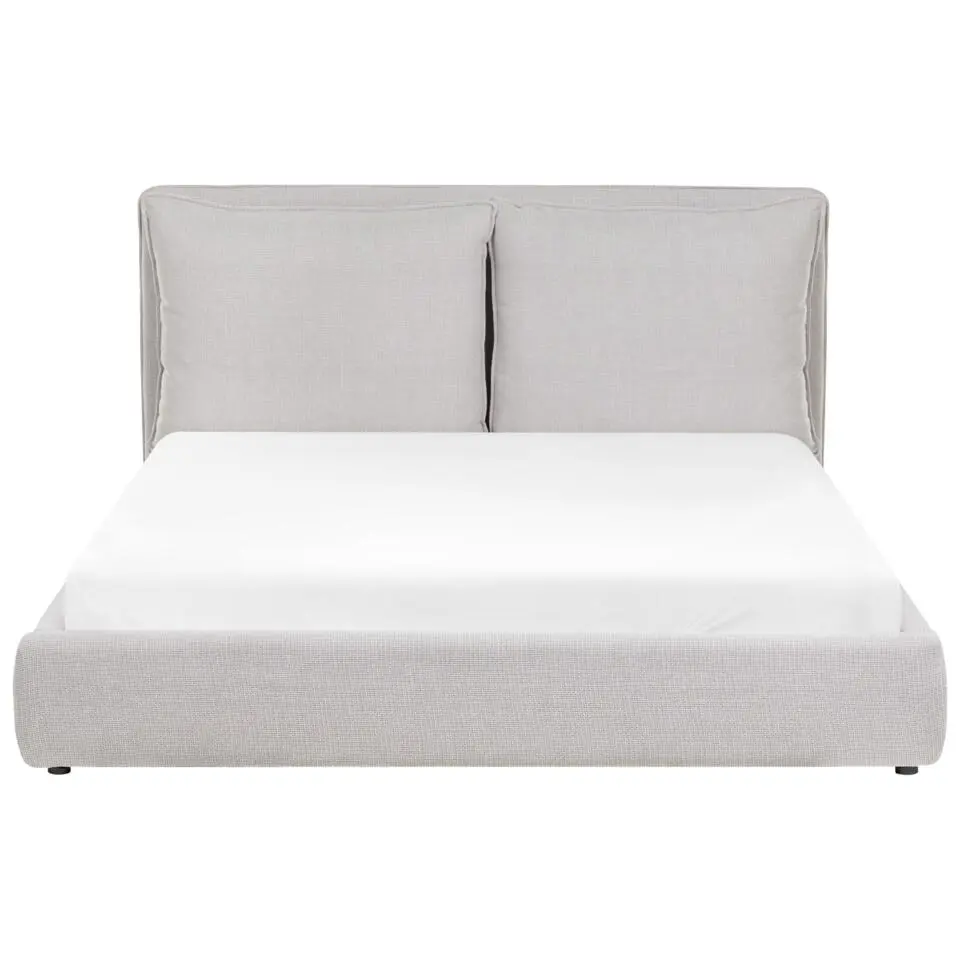 BAJONNA - Tweepersoonsbed - Lichtgrijs - 160 x 200 cm - Stof