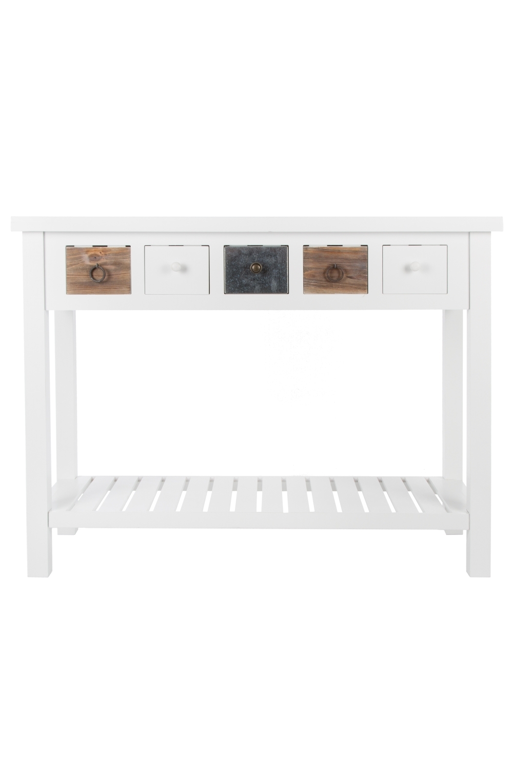 Konsolentisch IRON - weiß - 5 Schubkästen