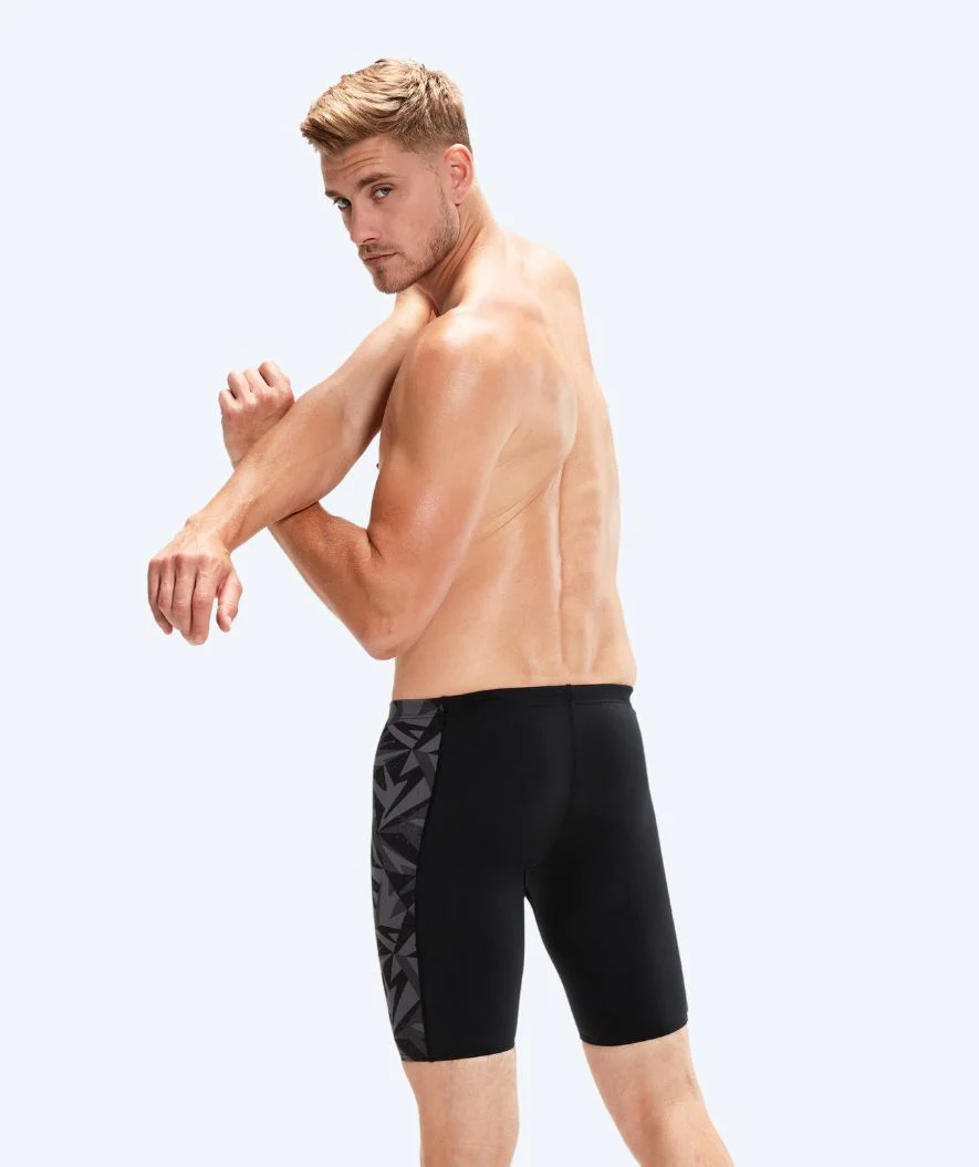 Speedo lange badebukser til mænd - Hyperboom Panel - Sort/mørkegrå