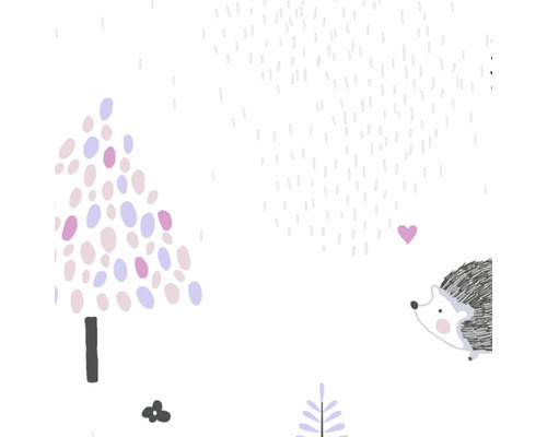 Vliesbehang 38117-1 Little Love bosdieren grijs violet