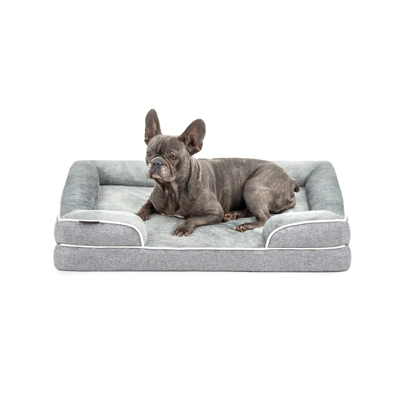 Lionto orthopädisches Hundebett mit erhöhtem Rand rutschfest S