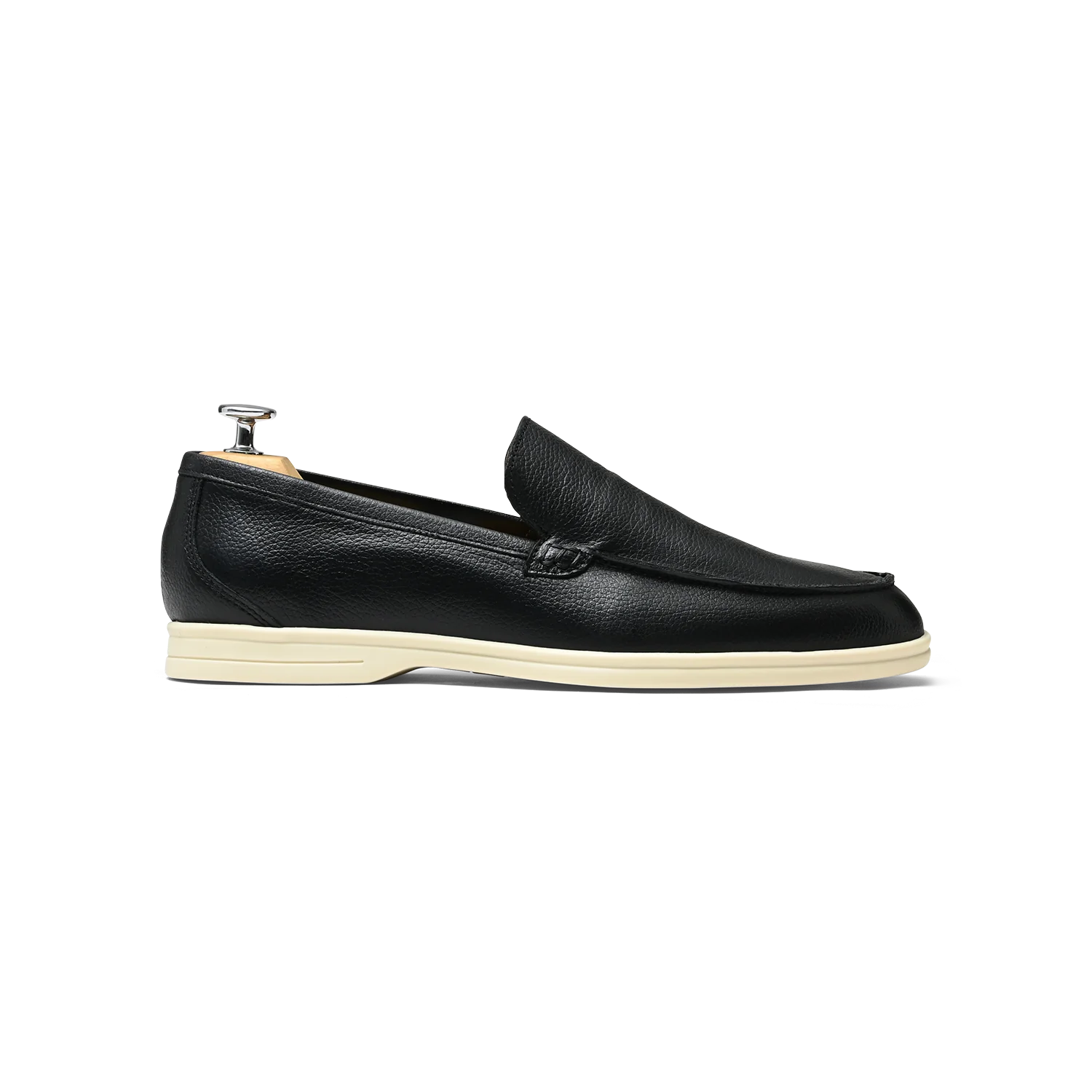 Momy-Mocassin en cuir grainé noir