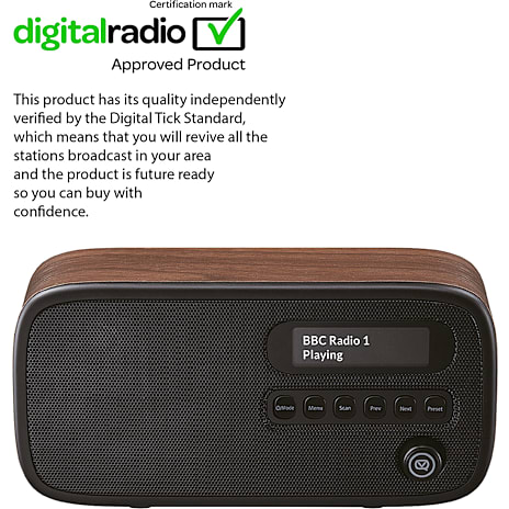 VQ Dexter DAB+/FM radio - valnød