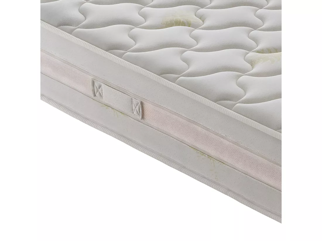 Matelas en mousse à mémoire de forme - 9 zones différentes - Haut 25 cm - Housse amovible en aloès 160x200 cm