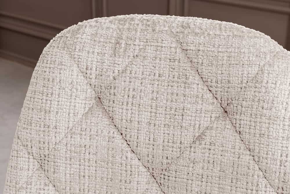 Stilvolles 2er-Set Stühle GLAMM champagner beige Chenille Cremona schwarze Metallbeine