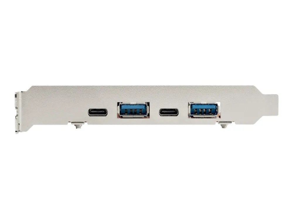 StarTech.com 4-Port USB PCIe Card, 10Gbps USB PCI Express Expansion Card w/ 2 Controllers, 2x USB-C & 2x USB-A ports (USB 3.2/3.1 Gen 2), USB/USB-C PCI-e Card, Full Profile Brackets - USB PCIe Add-On Card (PEXUSB312A2C2V) - USB-adapter - PCIe 3.0 x4