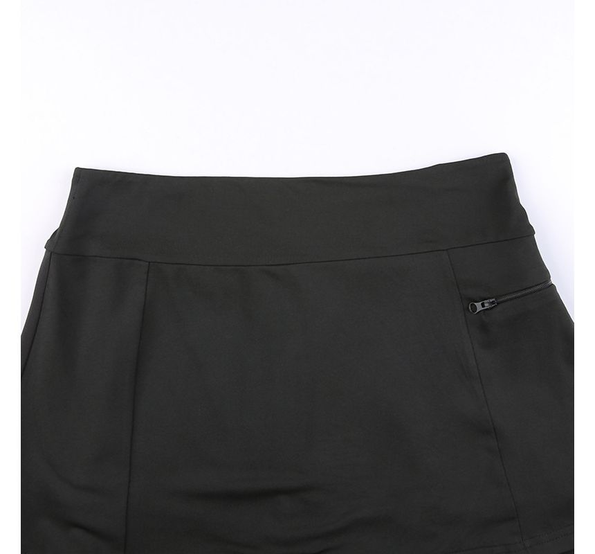 BrickBlack - Mini A-lijn rok met hoge taille