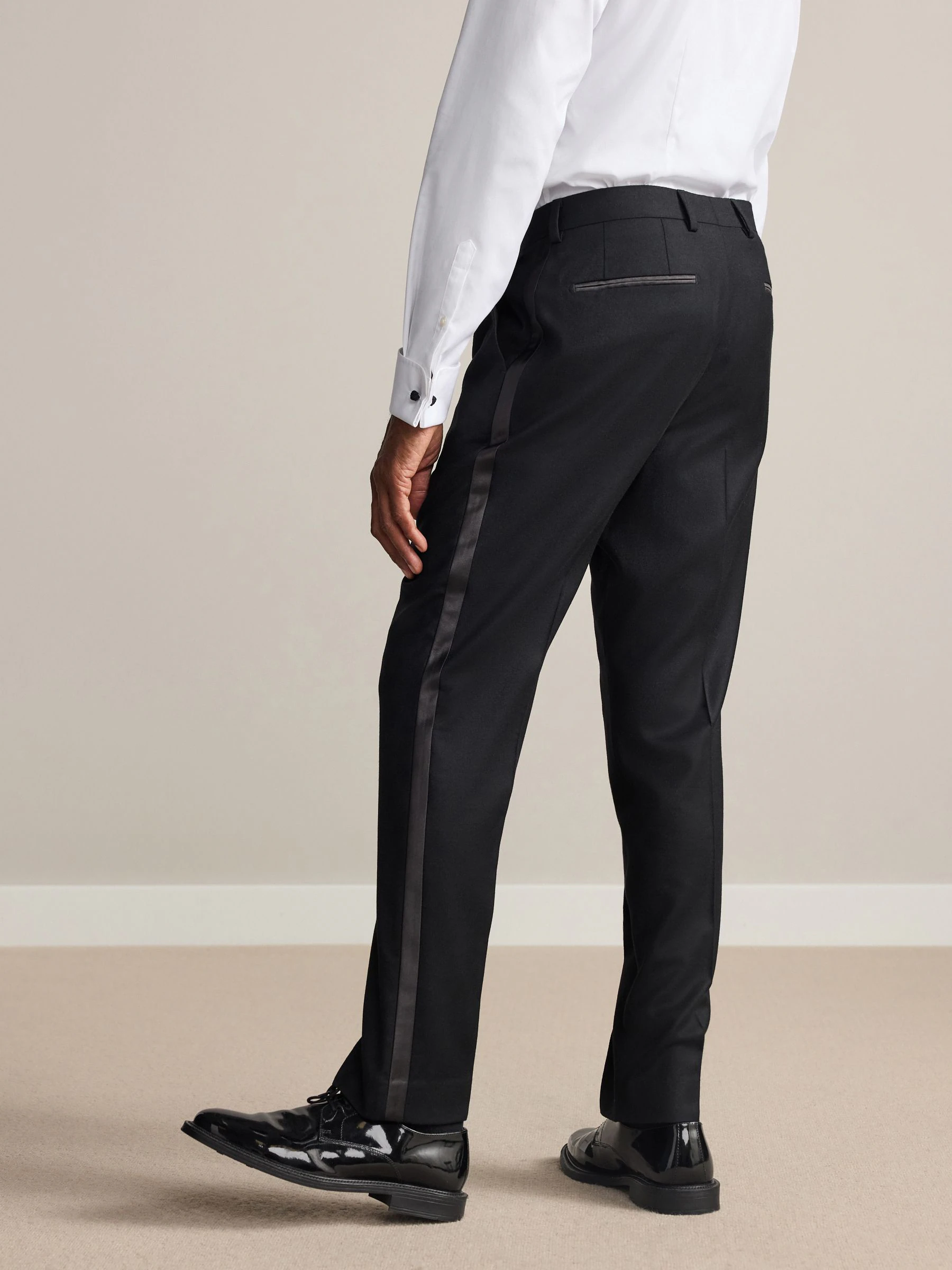 Zwart - Tailored Fit Signature Zignone Wool Cashmere Tuxedo Suit Trousers