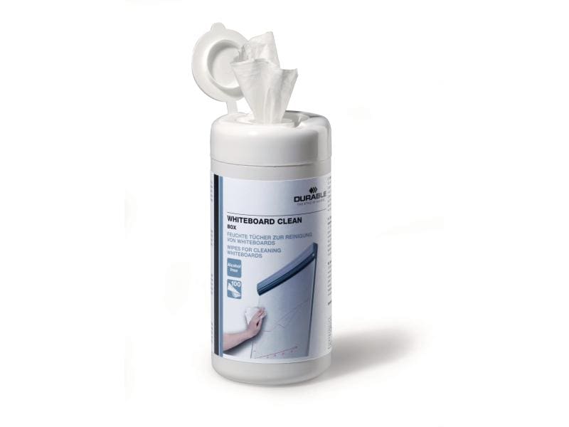 DURABLE Bildschirmreinigungstücher Whiteboard Box 100 Stück Reinigungstücher