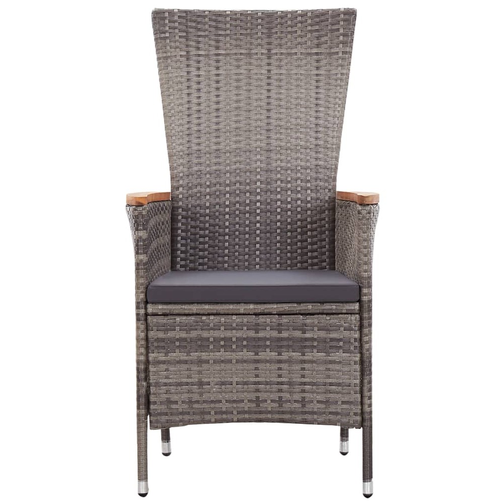 Ensemble de salle à manger de jardin meuble extérieur avec coussins 7 pièces gris