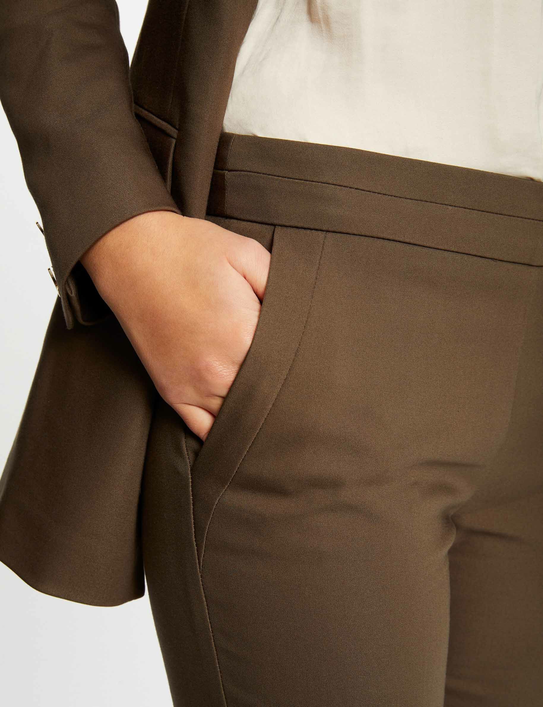 Pantalon cigarette 7/8ème vert kaki femme - vert_kaki
