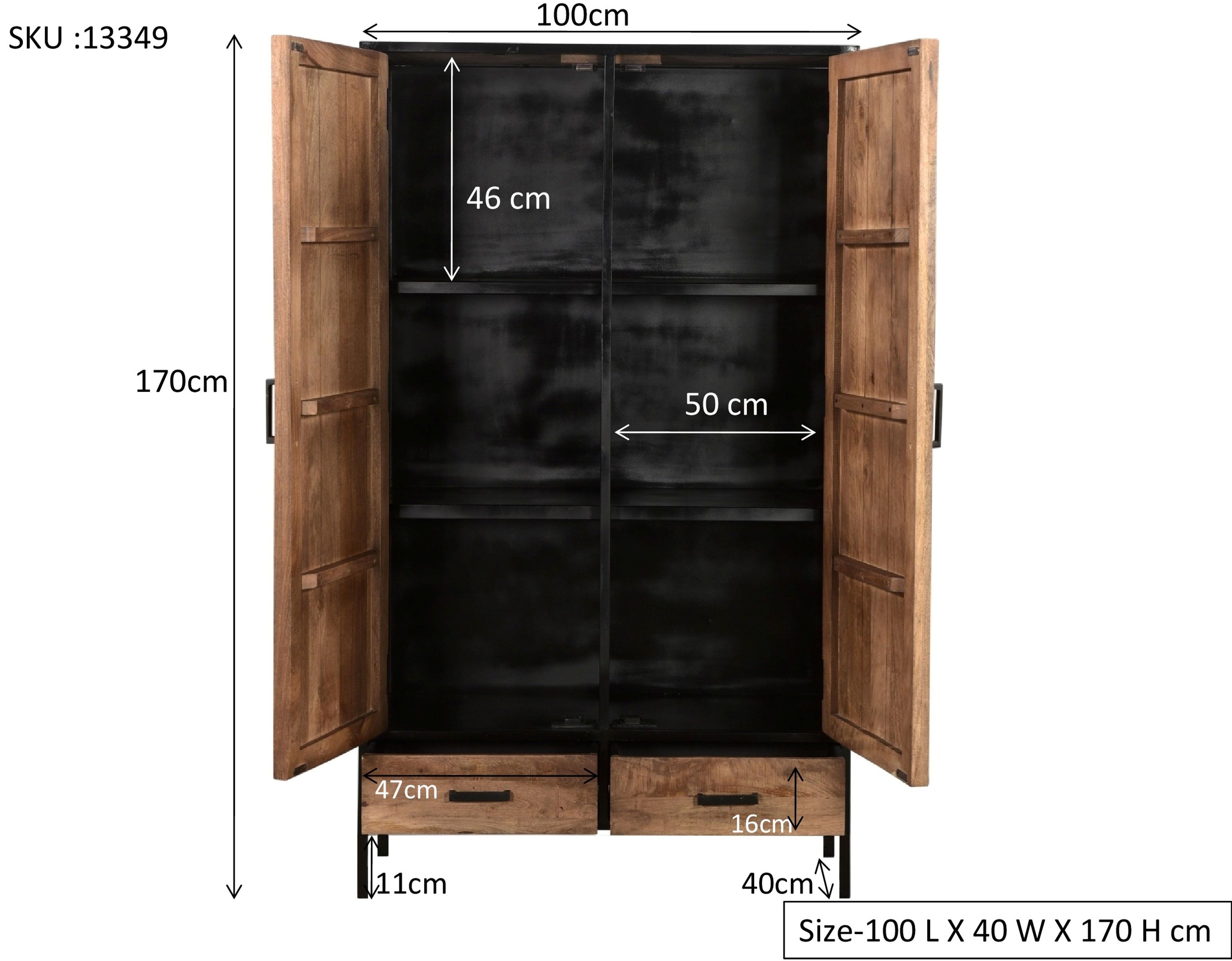 Bergkast Sturdy B100 x D40 x H170 cm