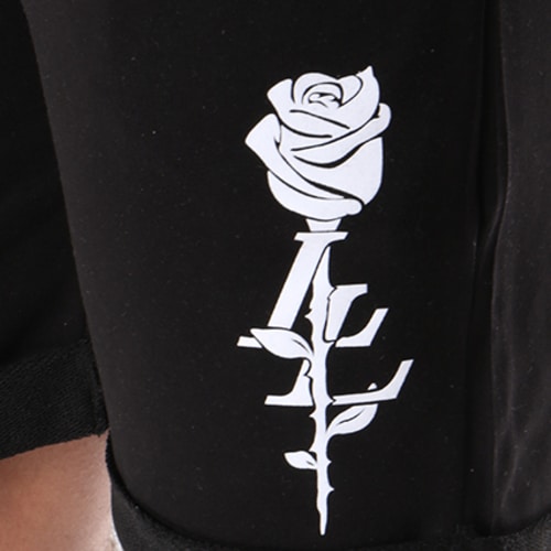 Short Jogging Rose Typo Noir Blanc