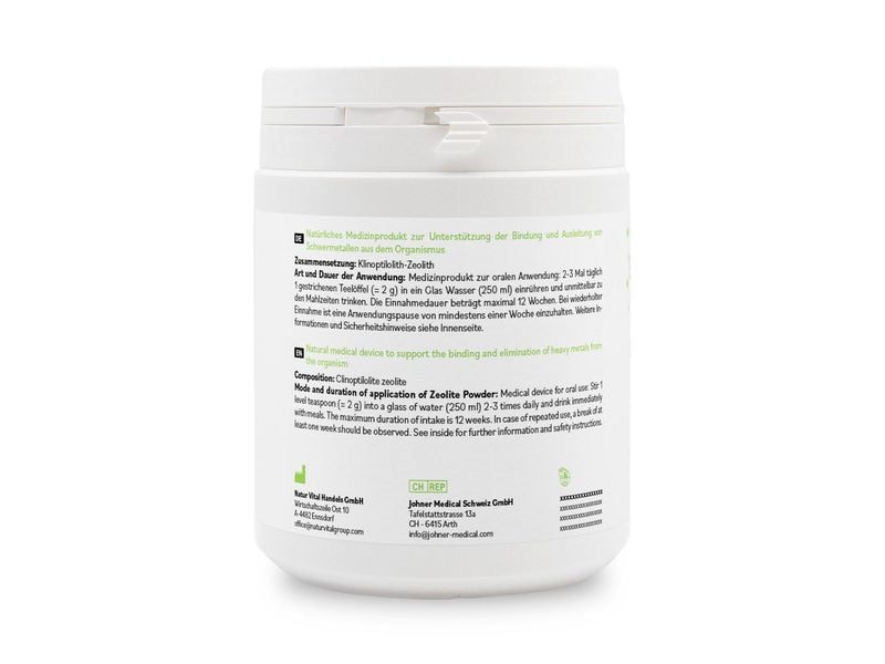 Zeolith MED Vulkanmineralien Detox Pulver 400 g Natürliches Medizinprodukt