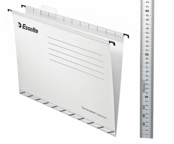Hængemapper Esselte Standard A4 hvid m/klar fane - (25 stk.)