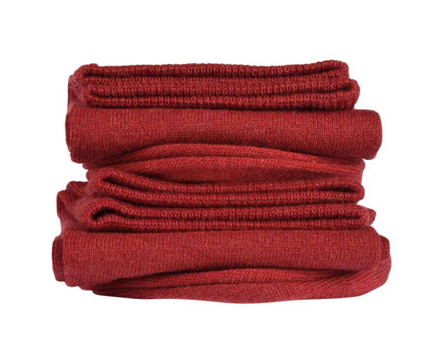 Chaussettes homme fines coton Rouge Chiné