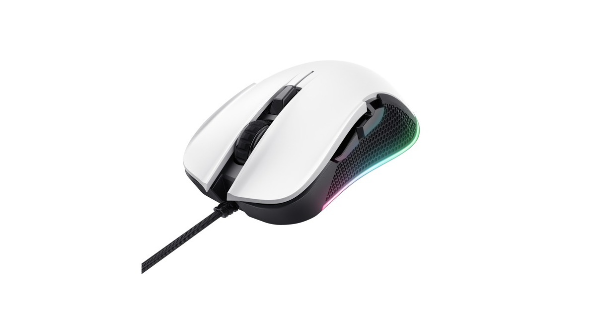 TrustGXT 922 Ybar ECO gaming muis  (Wit, RGB | 200 - 7200 dpi)