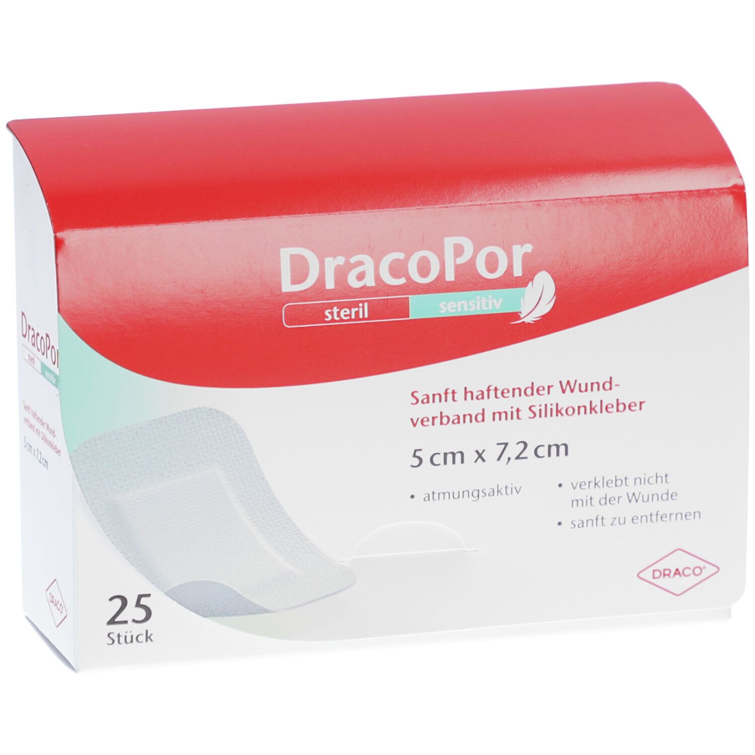DracoPor sensitiv Wundverband 5 x 7,2 cm