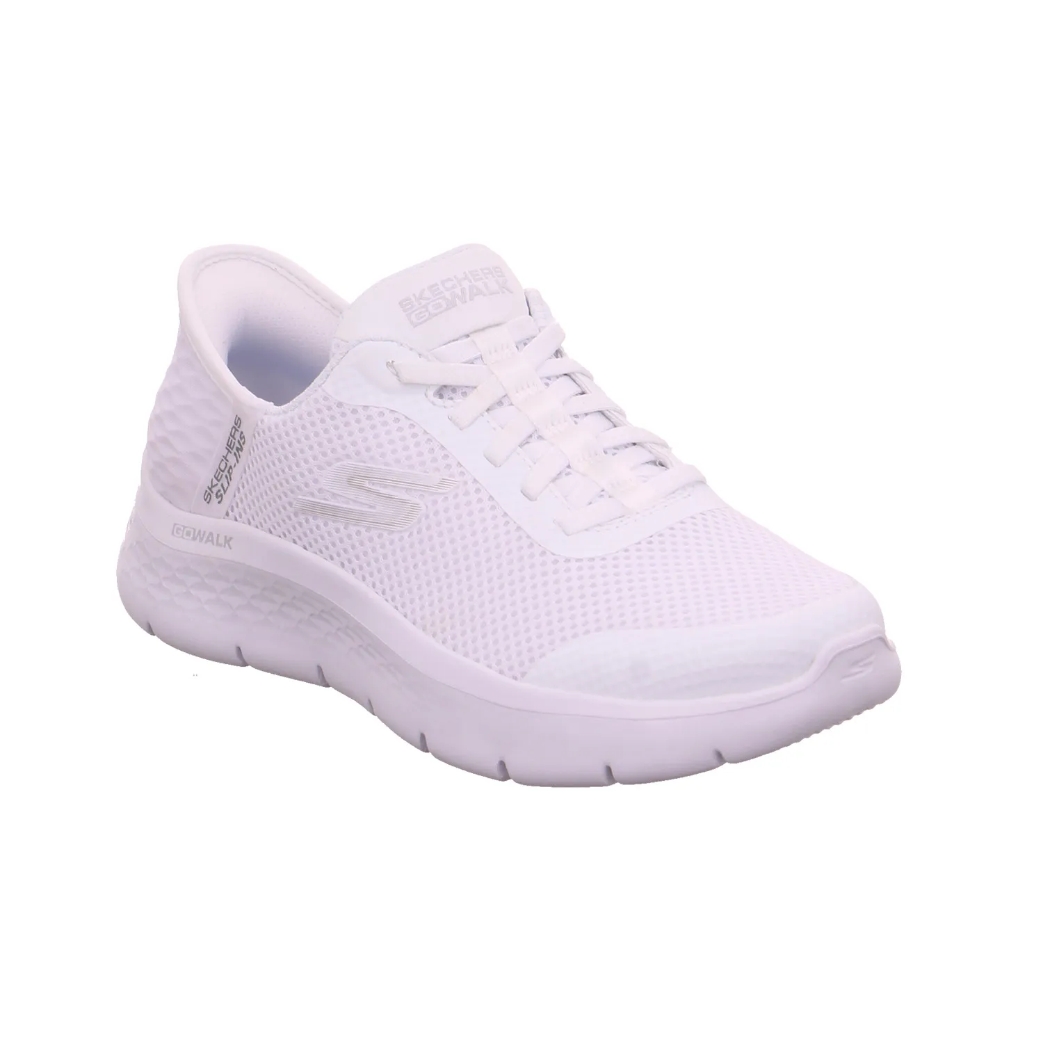 SKECHERS Sneaker Weiss Textil  mit SLIP-INS