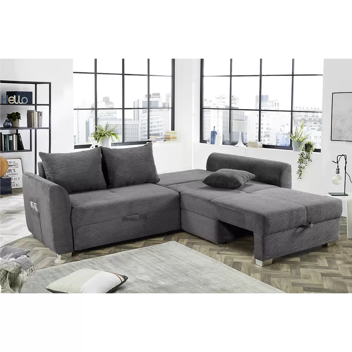 Ecksofa Boomer 142x202 Grau
