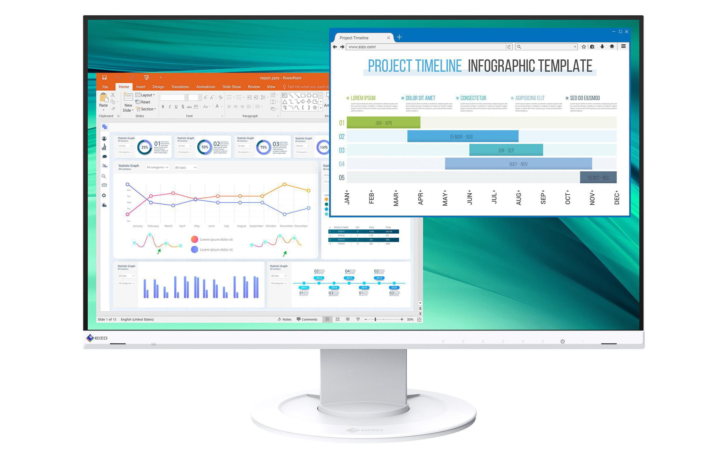 Monitor EV2460-Swiss Edition Weiss<br>Ergonomischer 23.8