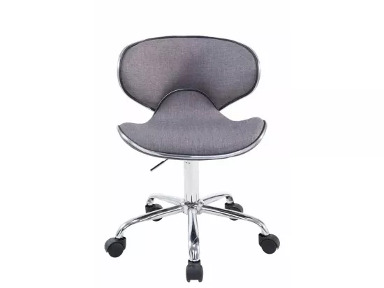 Chaise de bureau - Tissu & Métal chromé - Gris - Las Vegas V2
