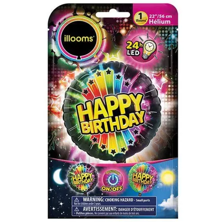 Goodmark Illooms Folienballon 56cm mit LED Happy Birthday