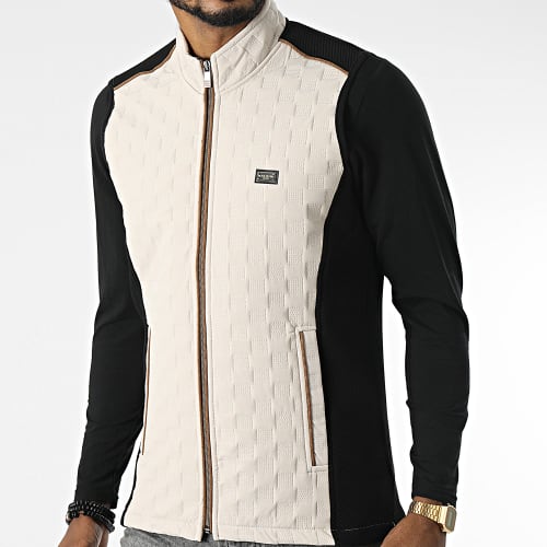Veste Zippée Sans Manches BLC22K11 Noir Beige