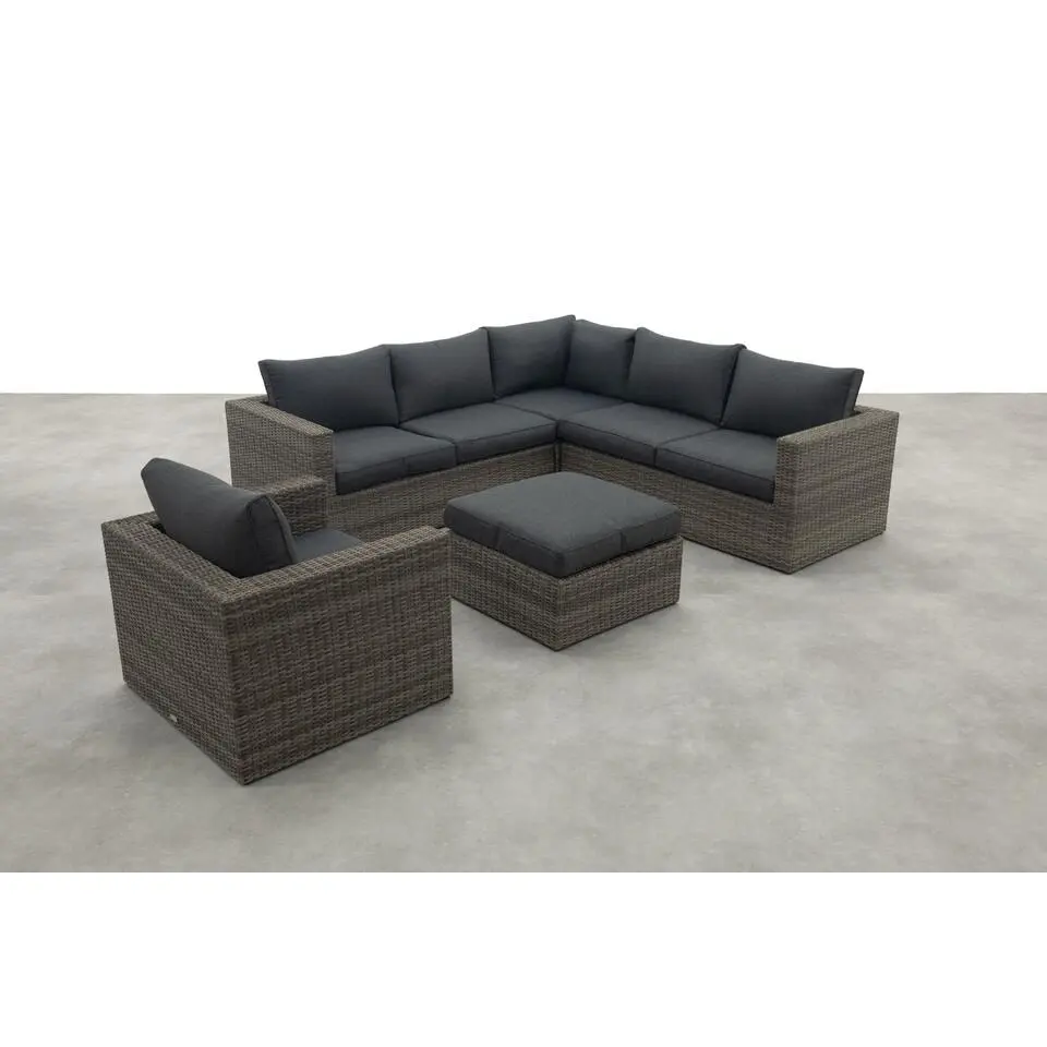 Atlanta wicker loungeset 5-delig – Organic grey - Garden impressions