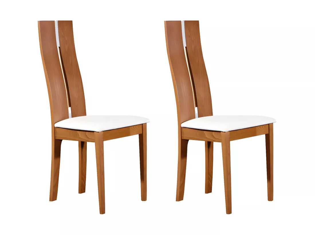 Lot de 2 chaises SALENA - Hêtre massif coloris chêne