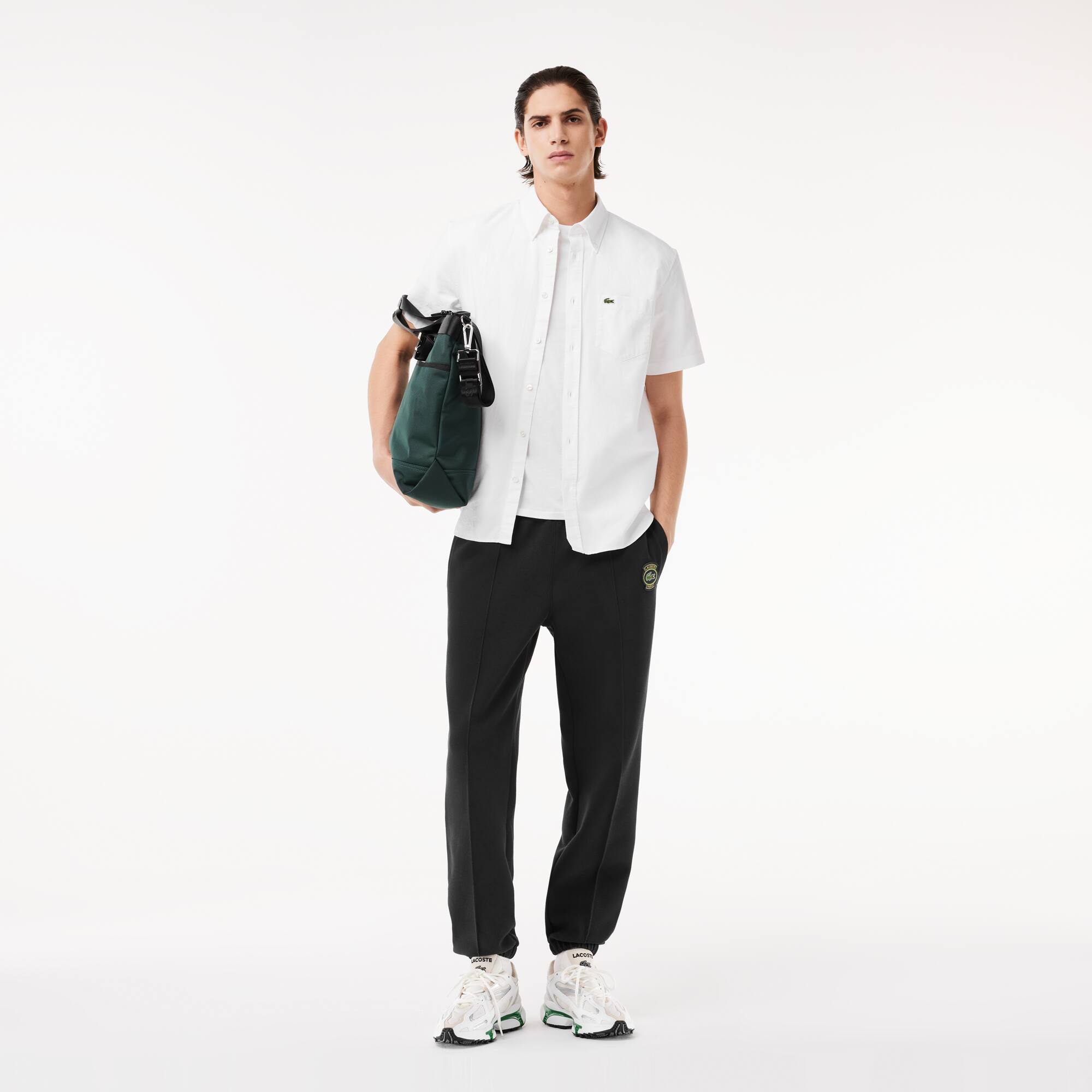 Kurzärmeliges Oxford-Hemd Kurze Armel - Weiss - Lacoste - Herren