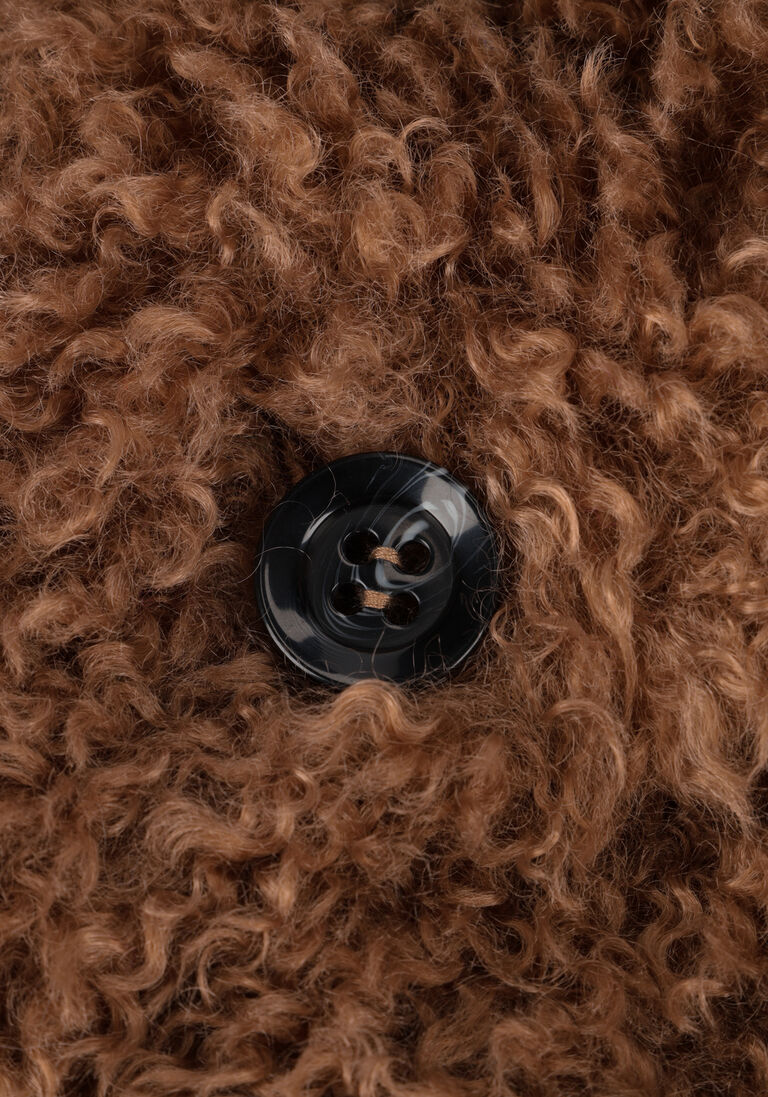BEAUMONT bruine beaumont teddy jas curly short coat