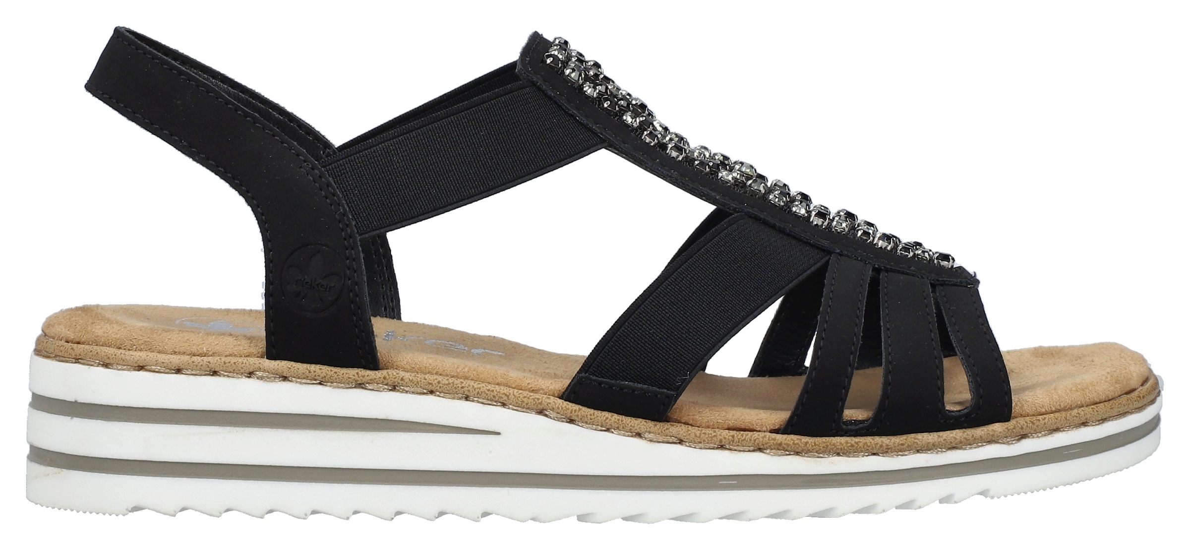 Rieker Keilsandalette  , Sommerschuh, Sandale, Keilabsatz, mit Gummizüge für guten Sitz
